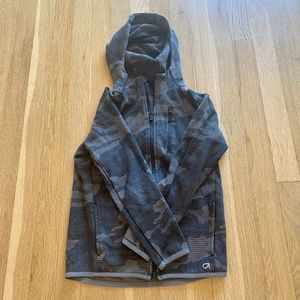 Black and Gray Camouflage Jacket